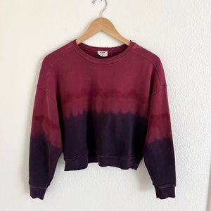 Re/Done Burgundy and Black Tie-Dye Sweatshirt